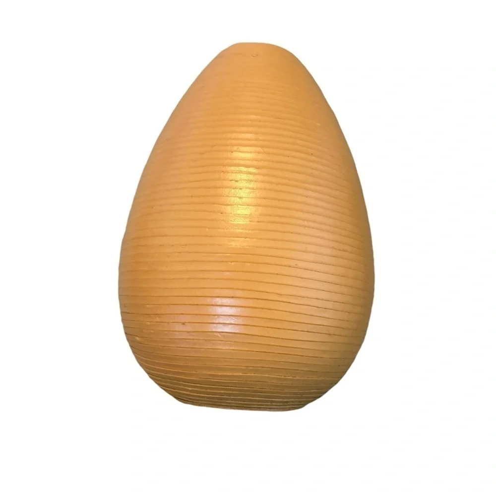 Crate & Barrel orange texture leather vase